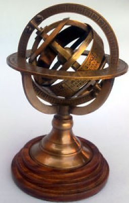 Nautical Antique Brass Globe with Sheesham Wood Base Hind Handicrafts products