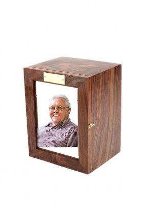 Sheesham Wood Cremation Photo Urn Box