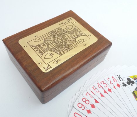 Sheesham Wood Brass Inlaid Card Game Hind Handicrafts products