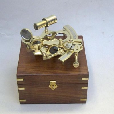 Brass Nautical Sextant with Sheesham Wood Box Hind Handicrafts products