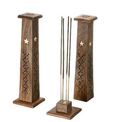 Mango Wood Antiqe Incense Tower Hind Handicrafts products
