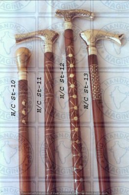 Handcrafted Wooden Walking Stick with Brass Knob Handle Hind Handicrafts products