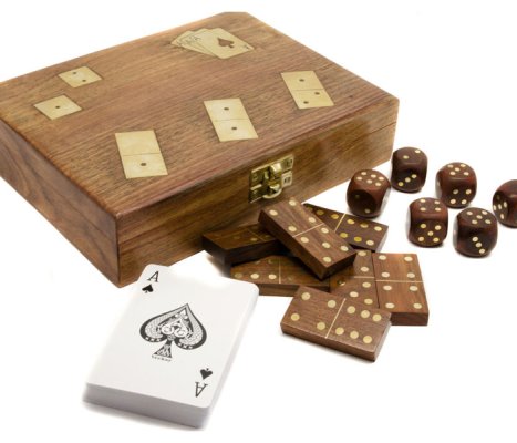 Sheesham Wood Brass Inlaid Domino Dice Card Game Hind Handicrafts products