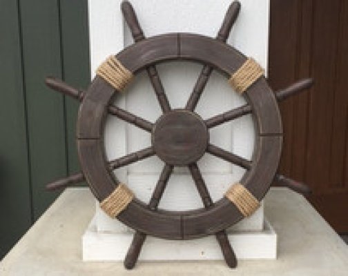 Rope Wrapped Wooden Nautical Ship Wheel Hind Handicrafts products