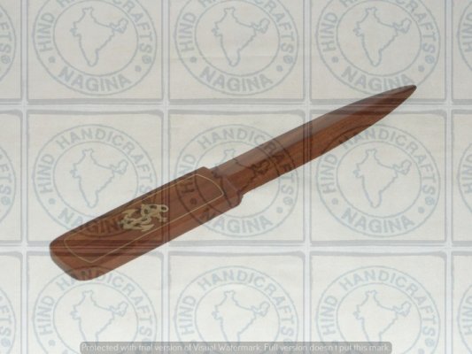 Sheesham Wood Brass Inlaid Paper Knife Cutter Hind Handicrafts products