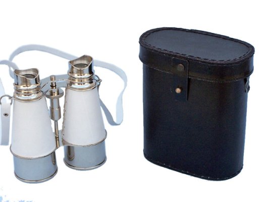 Handheld Nickel Chrome Brass Nautical Binocular Hind Handicrafts products