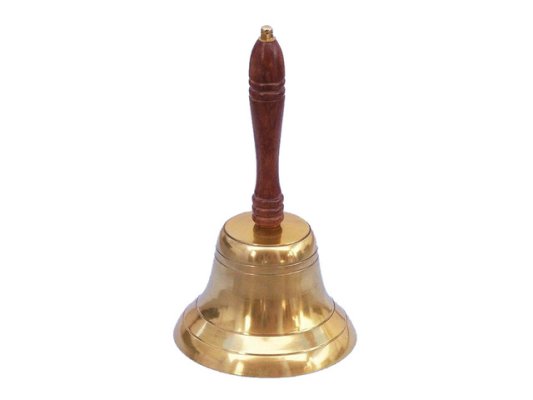 Handheld Nautical Brass Bell with Sheesham Wood Handle Hind Handicrafts products