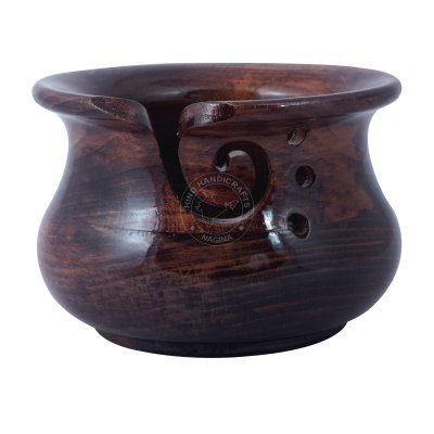 Mango Wood Yarn Bowl Hind Handicrafts products