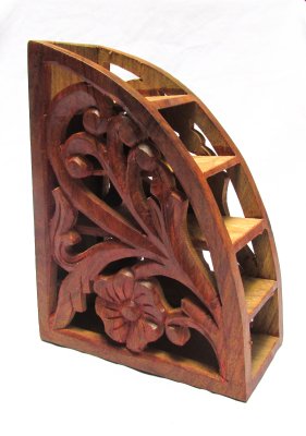 Mango Wood Engraved Remote Holder Organiser Hind Handicrafts products