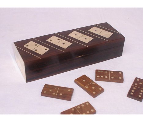 Sheesham Wood Brass Inlaid Domino Game Hind Handicrafts products
