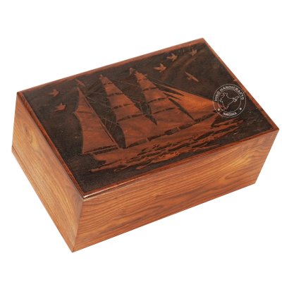 Sheesham Wood Border Engraved Cremation Urn Box
