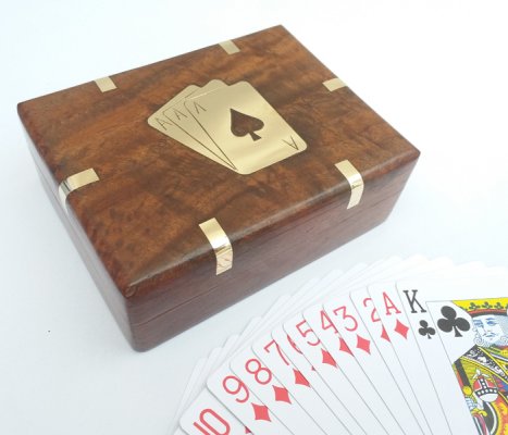 Sheesham Wood Brass Inlaid Card Game Hind Handicrafts products