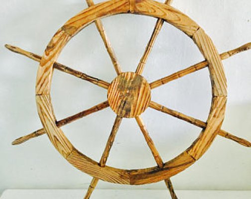 Pine Wood Nautical Ship Wheel Hind Handicrafts products
