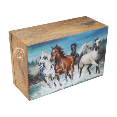 Mango Wood Border Cremation Urn Box Hind Handicrafts products