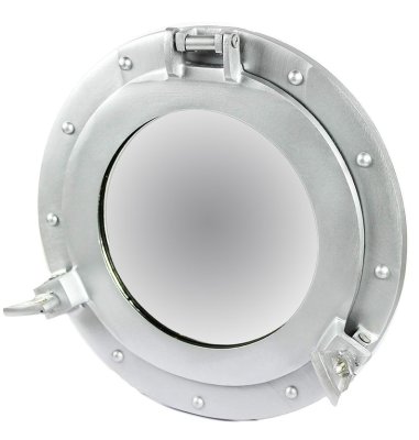 Nichel Chrome Aluminium Nautical Porthole Mirror Hind Handicrafts products