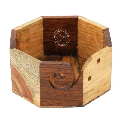 Beech and Sheeham Wood Yarn Bowl Hind Handicrafts products
