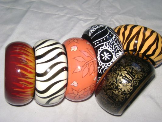 Handpainted Colorful Wooden Bangle Hind Handicrafts products