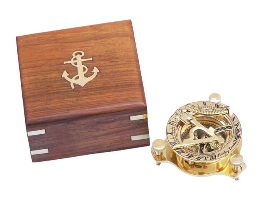 Brass Compass with Sheesham Wood Anchor Inlaid Box Hind Handicrafts products