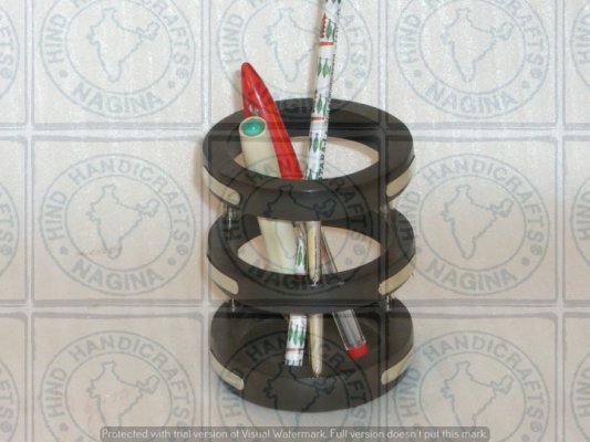 Sheesham Wood Brass Inlaid Pen Holder Hind Handicrafts products