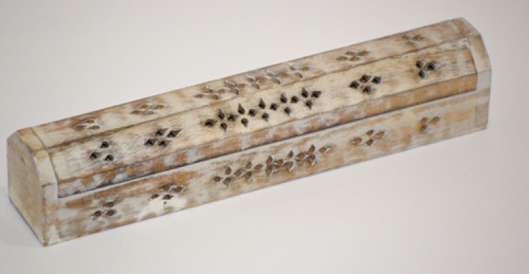 Mango Wood Antique Whitewashed Incense Box Hind Handicrafts products