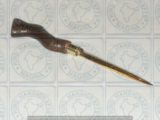 Brass Paper Knife Cutter with Pine Wood Handle Hind Handicrafts products