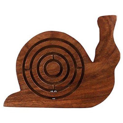 Sheesham Wood Snail Shaped Labyrnith Game Hind Handicrafts products