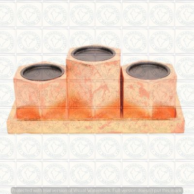Mango Wood Coloured Candle Holder Hind Handicrafts products
