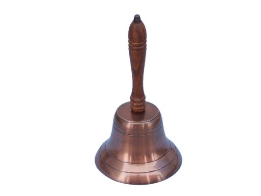 Handheld Brass Antique Bell with Sheesham Wood Handle Hind Handicrafts products