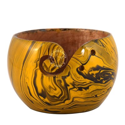 Mango Wood Painted Yarn Bowl  Hind Handicrafts products