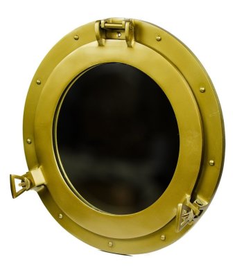 Brass Colour Aluminium Nautical Porthole Mirror Hind Handicrafts products