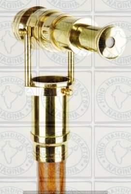 Wooden Walking Stick with Brass Telescope Handle Hind Handicrafts products
