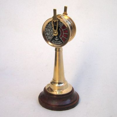 Brass Nautical Telegraph with Sheesham Wood Base Hind Handicrafts products