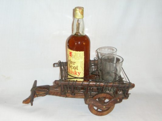 Pine Wood Rope Wrapped Bottle Holder - Bullock Cart Hind Handicrafts products